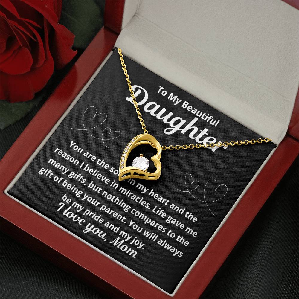 To Daughter From Mom "You Are The Song in My Heart.." Forever Love Necklace