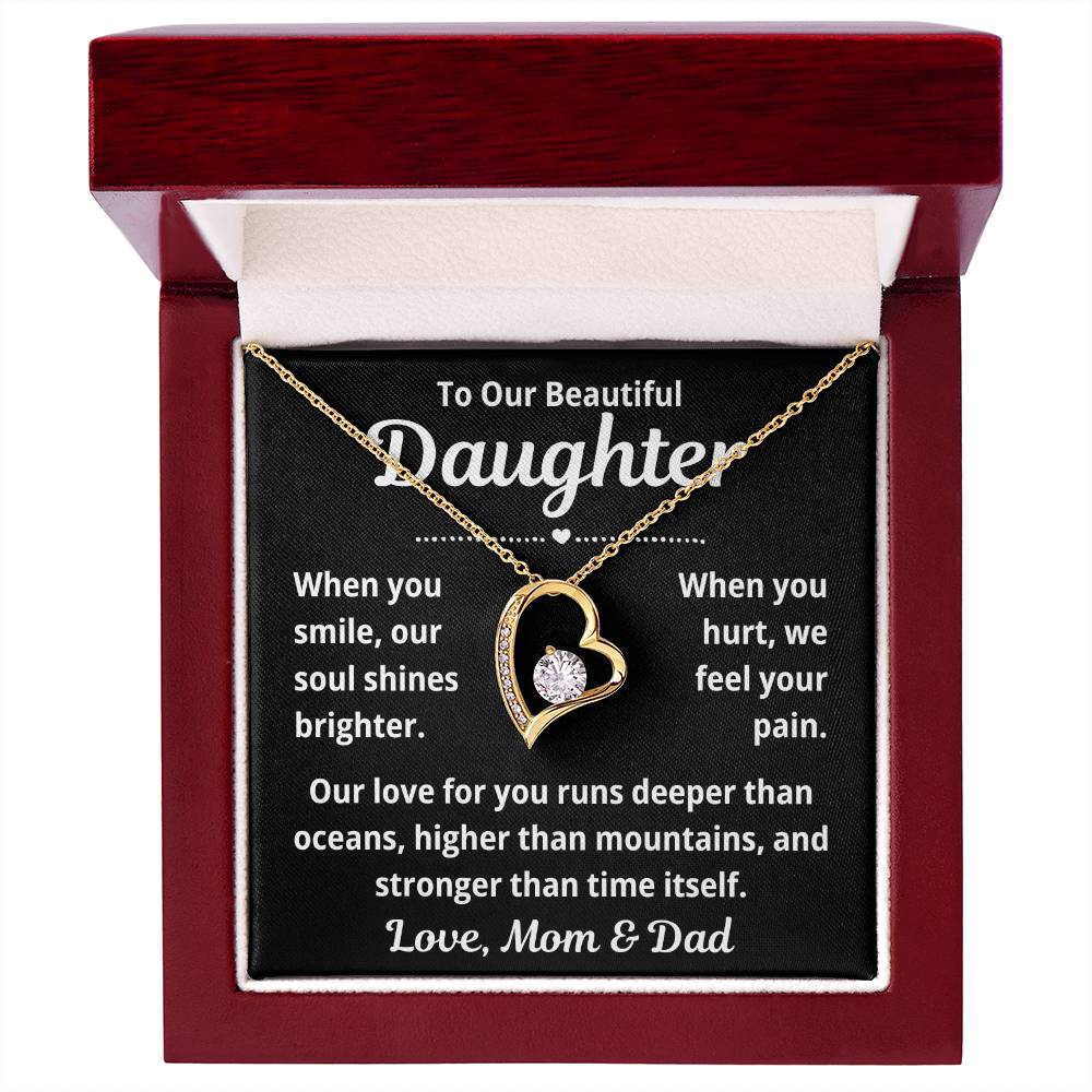 To Our Daughter "When You Smile.." Forever Love Necklace