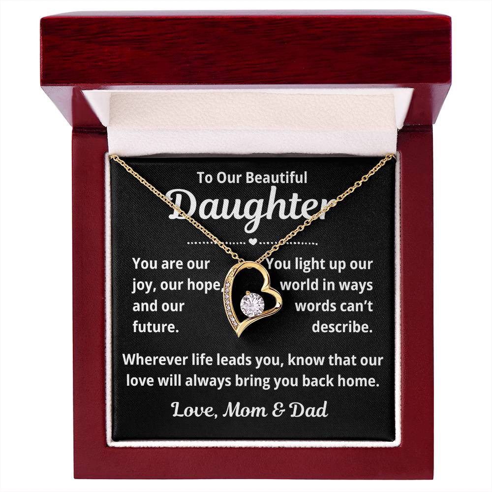 To Our Daughter "You Are Our Joy.." Forever Love Necklace