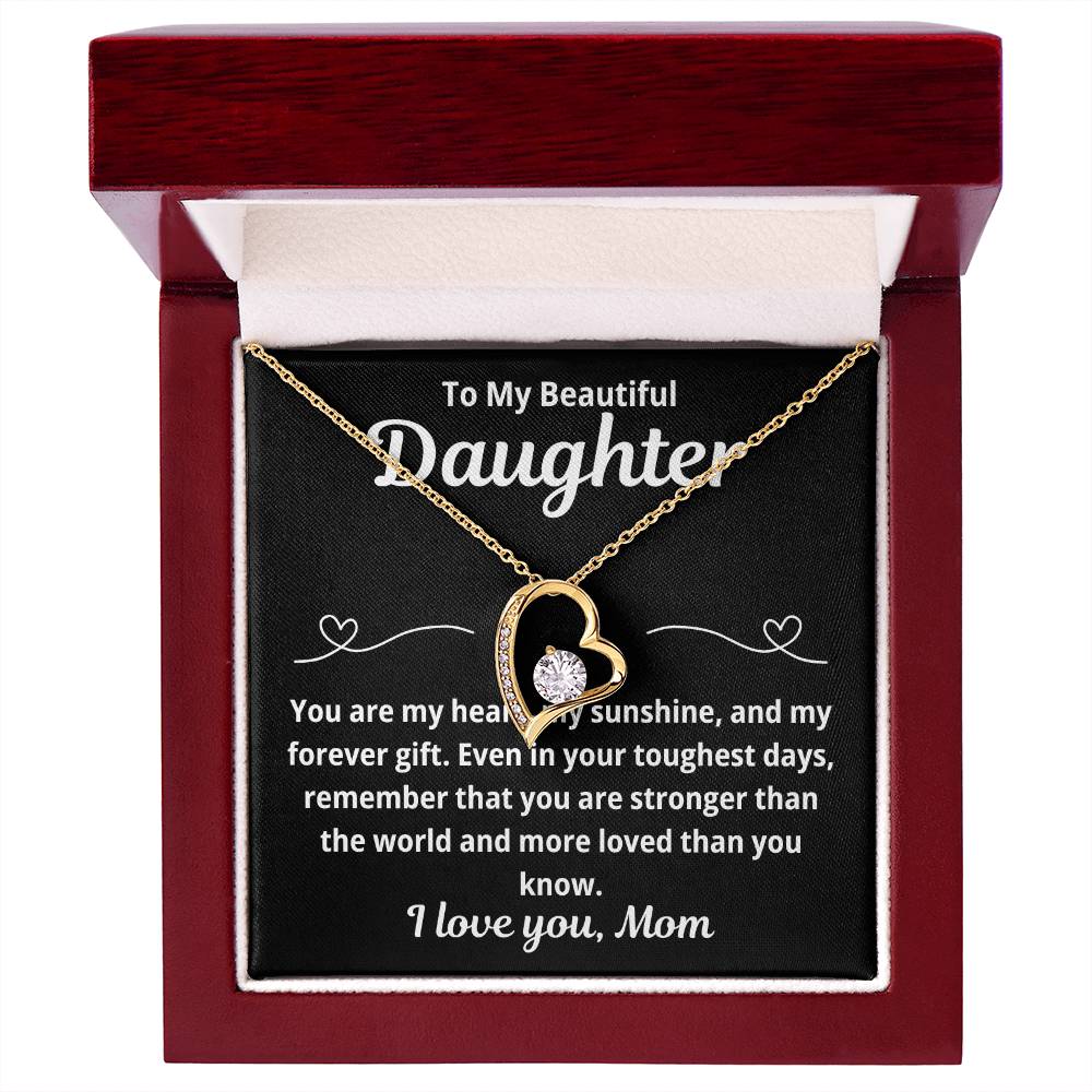 To Daughter From Mom " You Are My Heart.." Forever Love Necklace