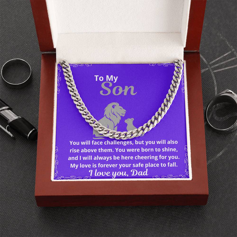 To My Son "You Will Face Challenges.."  Cuban Link Chain