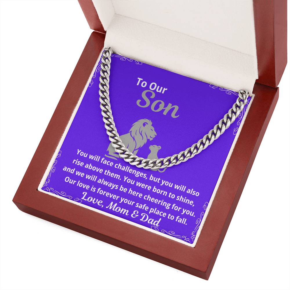 To My Son "You Will Face Challenges.."  Cuban Link Chain