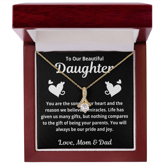 To Daughter from Parents "You Are The Song in Our Heart.." Alluring Beauty Necklace