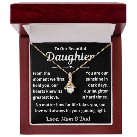To Daughter from Parents "From The Moment We First Held You.." Alluring Beauty Necklace