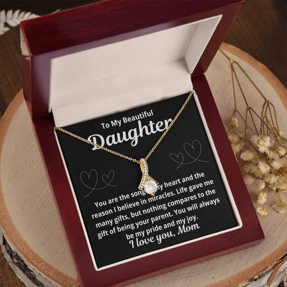 To Daughter From Mom "You Are The Song in My Heart.." Alluring Beauty Necklace