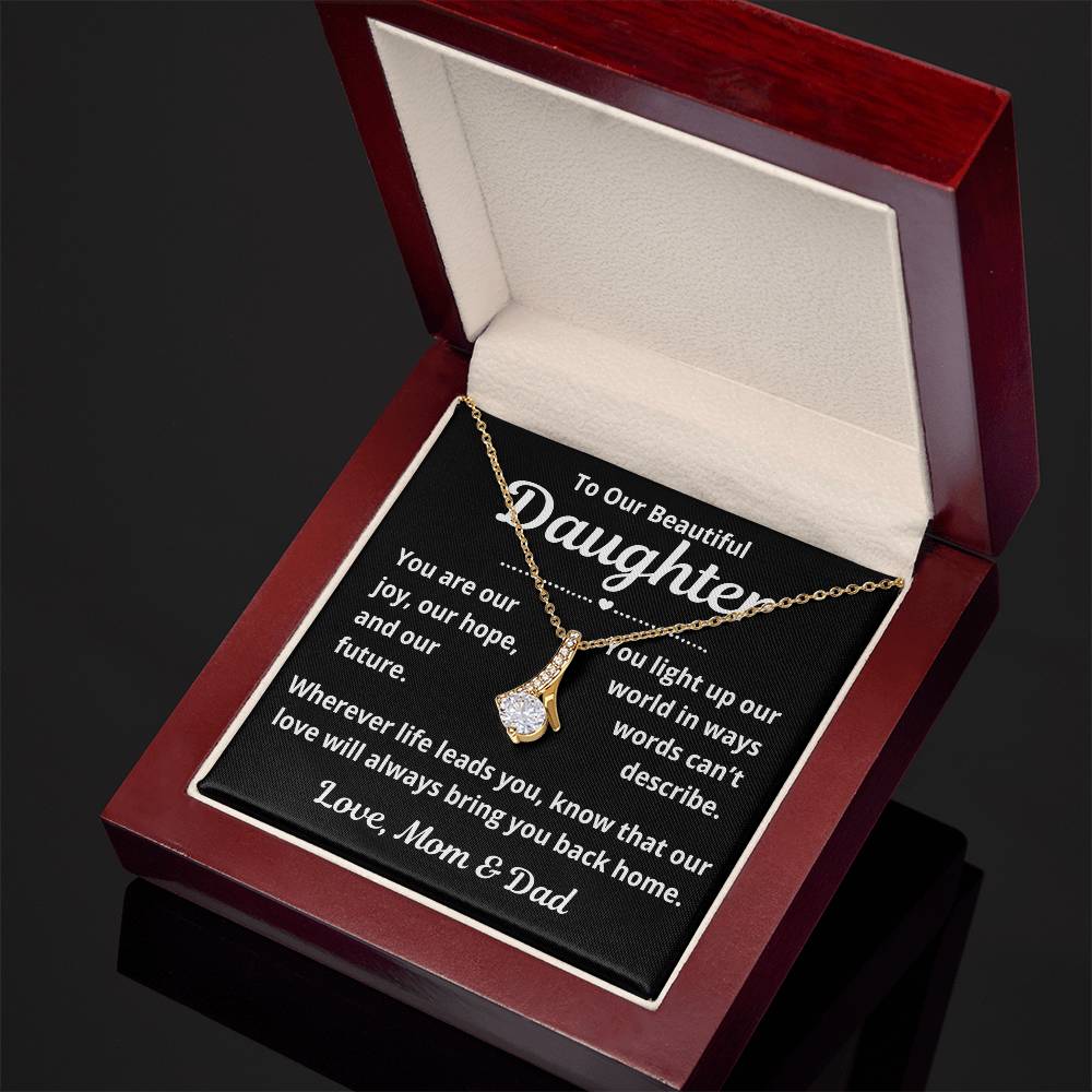 To Daughter from Parents "You Are Our Joy.." Alluring Beauty Necklace