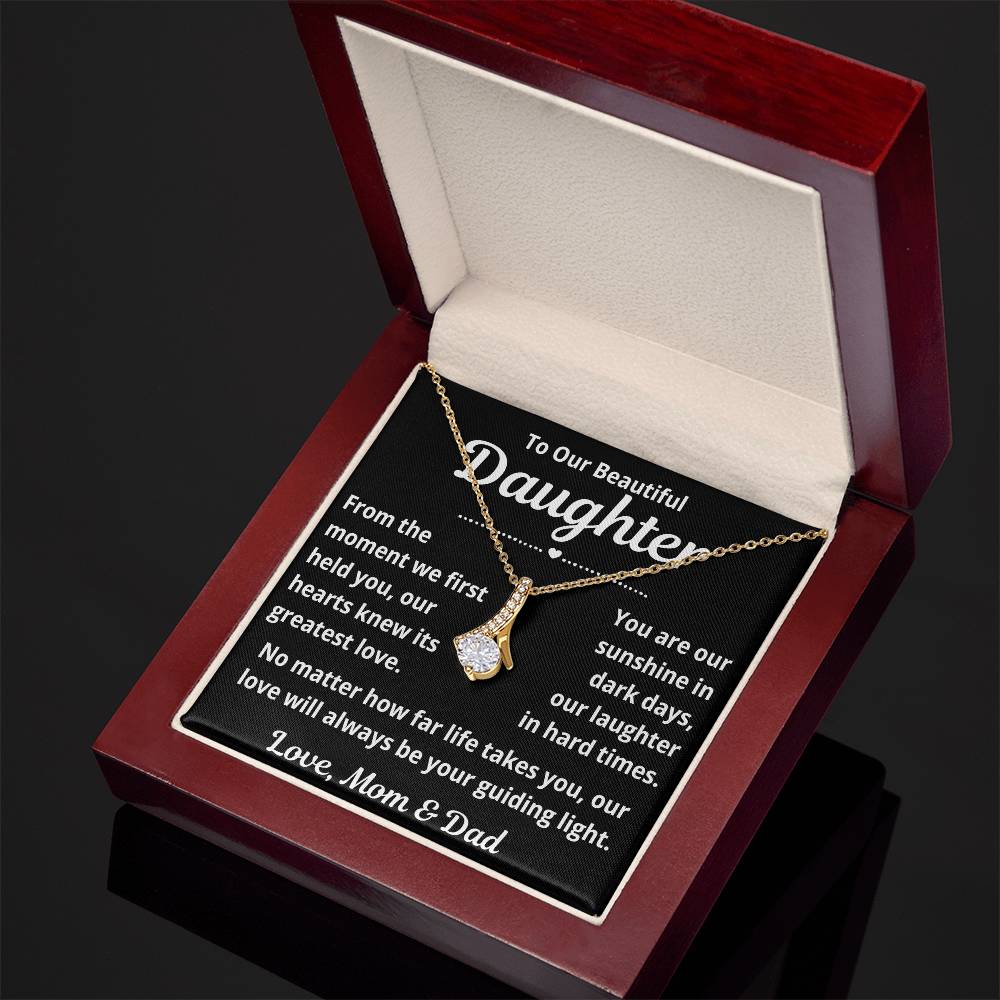 To Daughter from Parents "From The Moment We First Held You.." Alluring Beauty Necklace