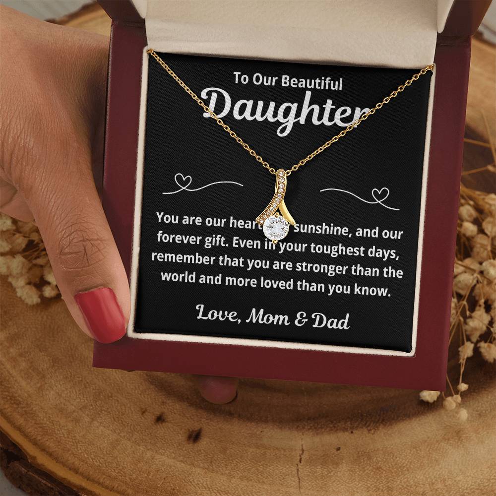 To Our Daughter "You Are Our Heart.." Alluring Beauty Necklace