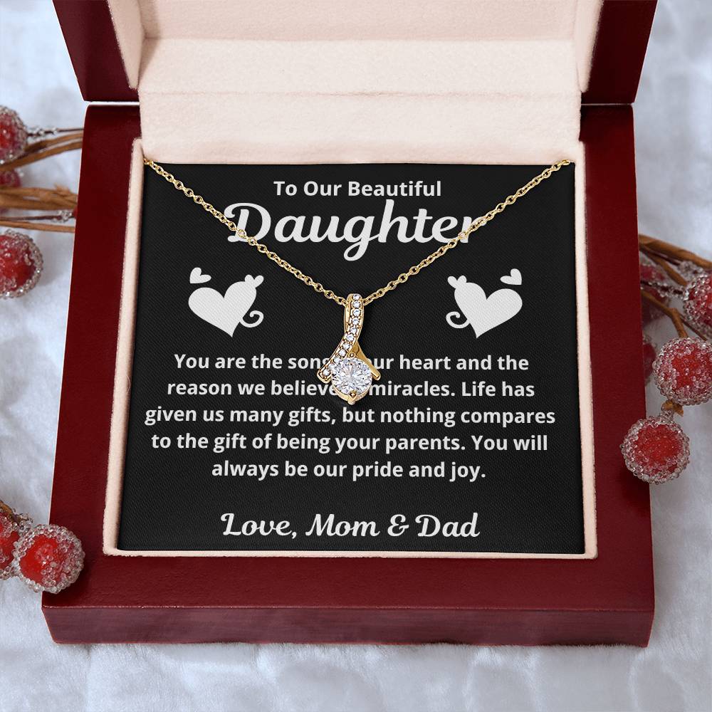 To Our Daughter "You Are The Song in Our Heart.." Alluring Beauty Necklace