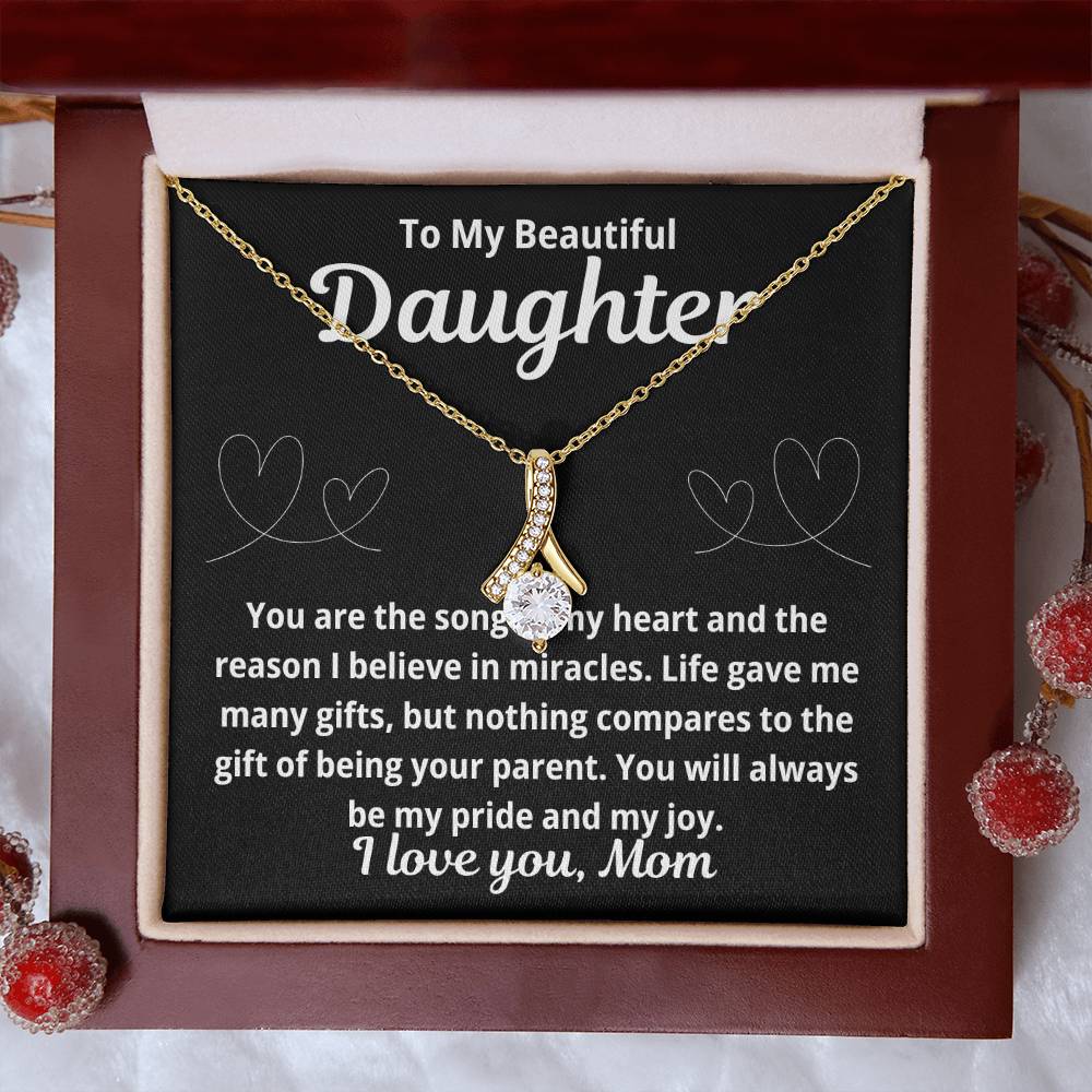 To Daughter From Mom "You Are The Song in My Heart.." Alluring Beauty Necklace