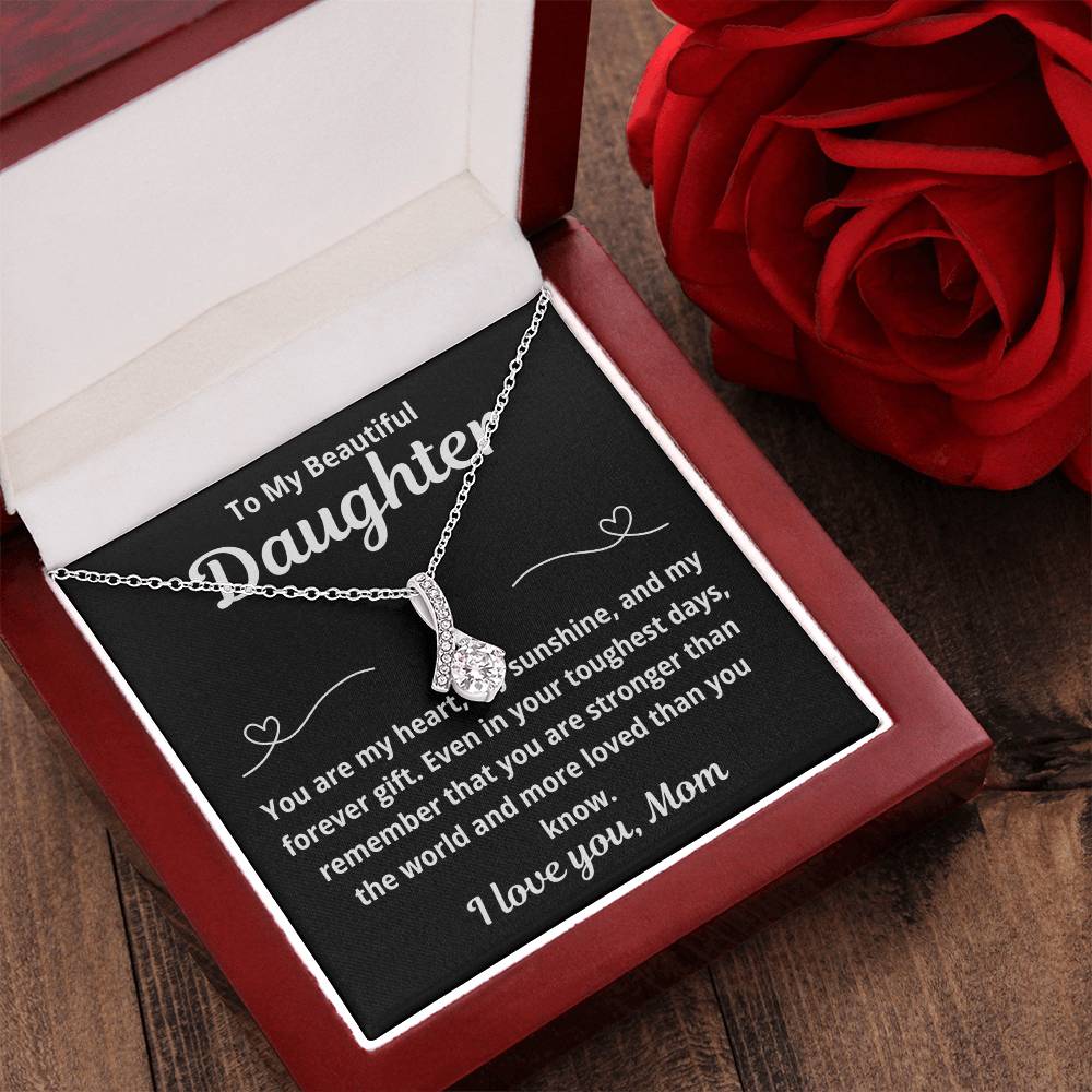 To Daughter From Mom "You Are My Heart.." Alluring Beauty Necklace