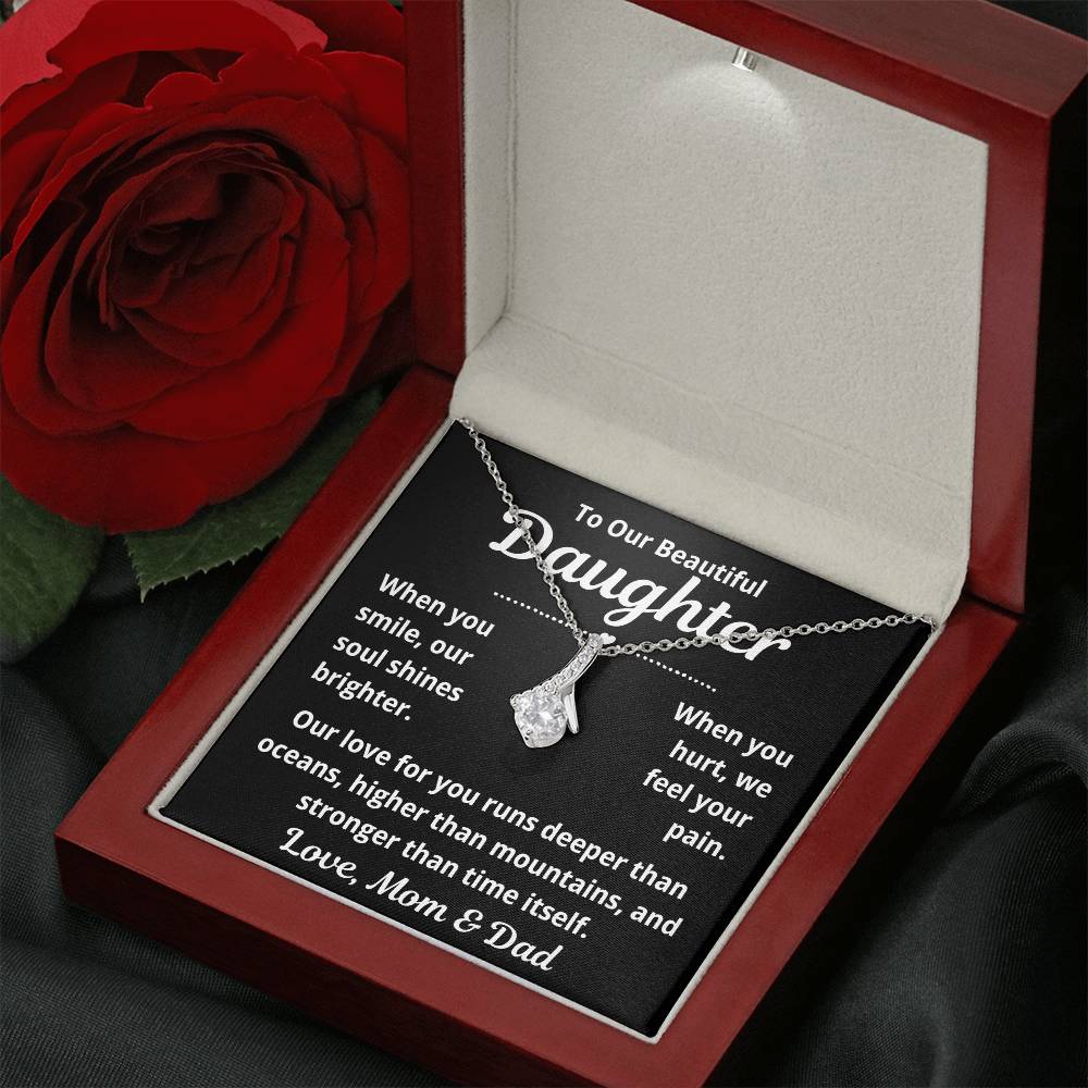 To Daughter from Parents "When You Smile.." Alluring Beauty Necklace