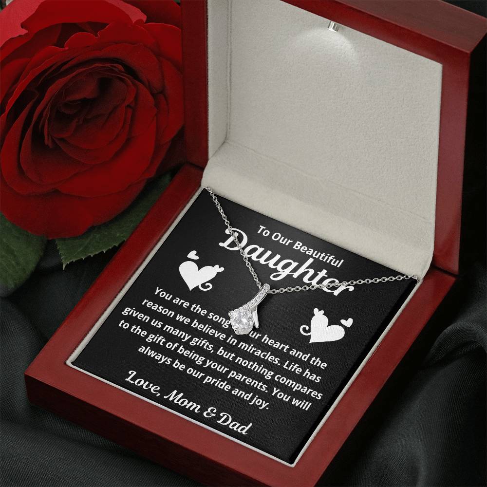 To Daughter from Parents "You Are The Song in Our Heart.." Alluring Beauty Necklace