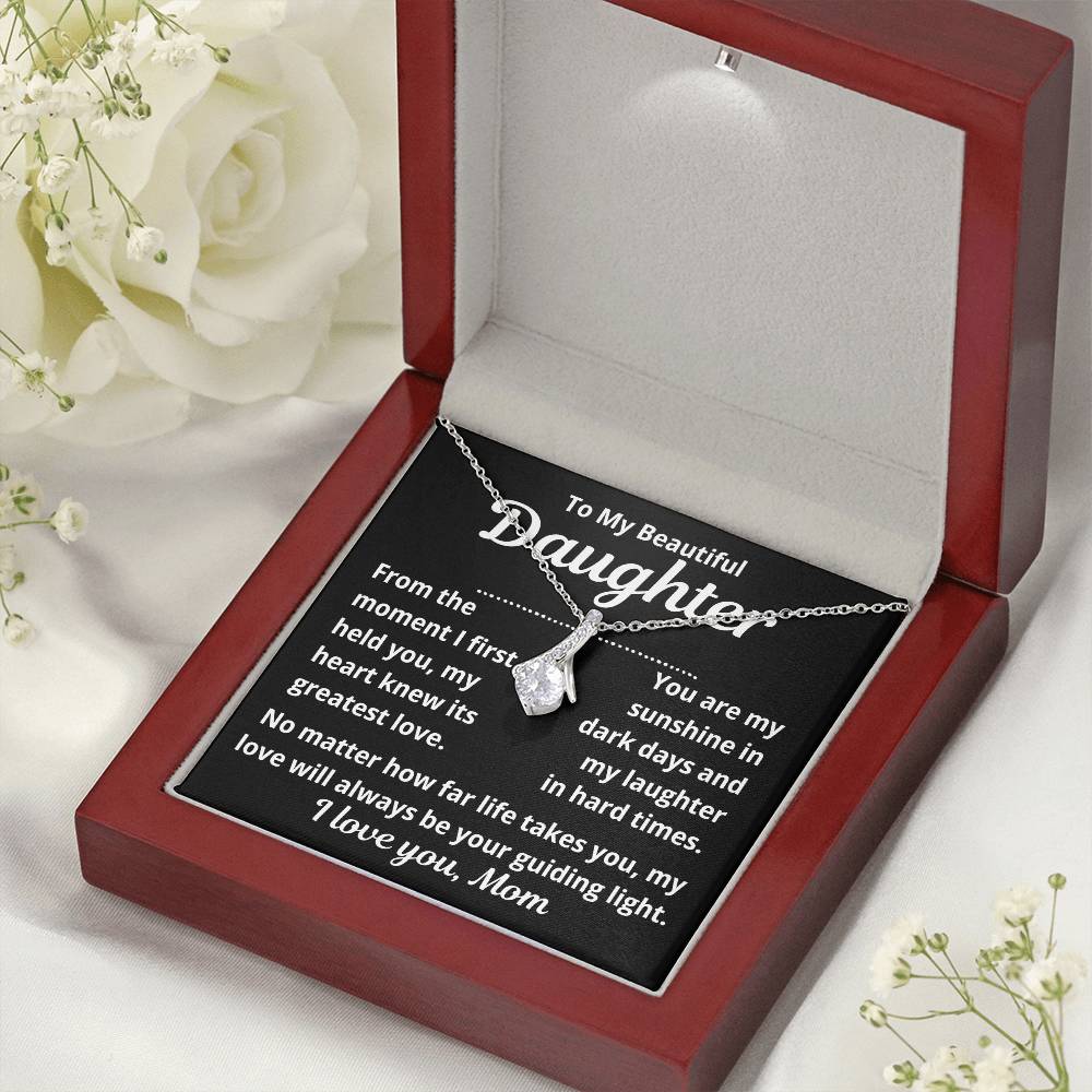 To Daughter From Mom "From The Moment I First Held You.." Alluring Beauty Necklace