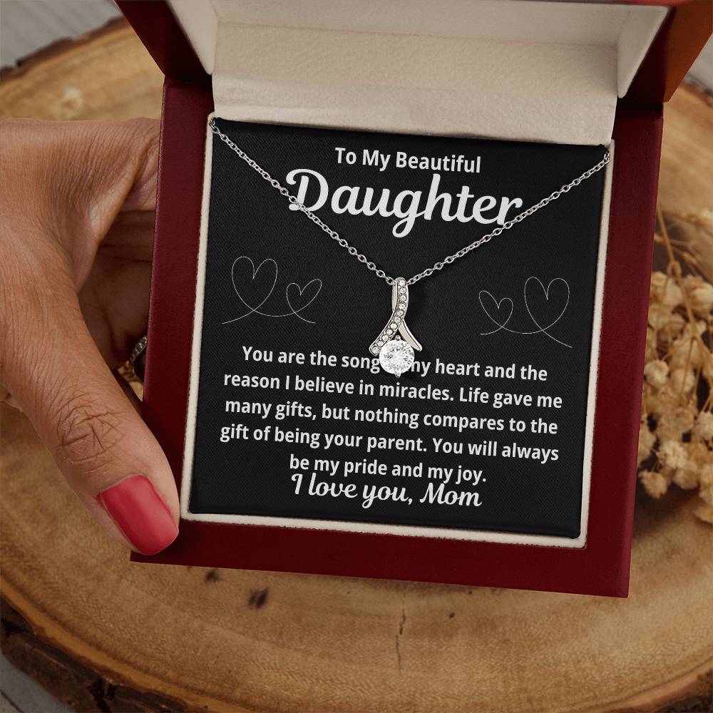 To Daughter From Mom "You Are The Song in My Heart.." Alluring Beauty Necklace
