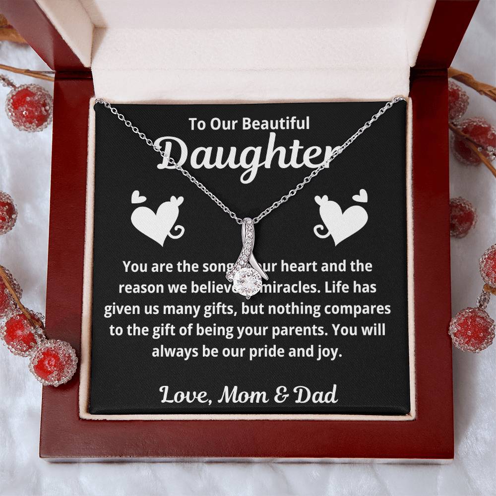 To Our Daughter "You Are The Song in Our Heart.." Alluring Beauty Necklace