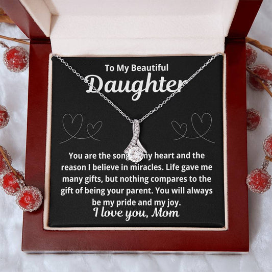 To Daughter From Mom "You Are The Song in My Heart.." Alluring Beauty Necklace