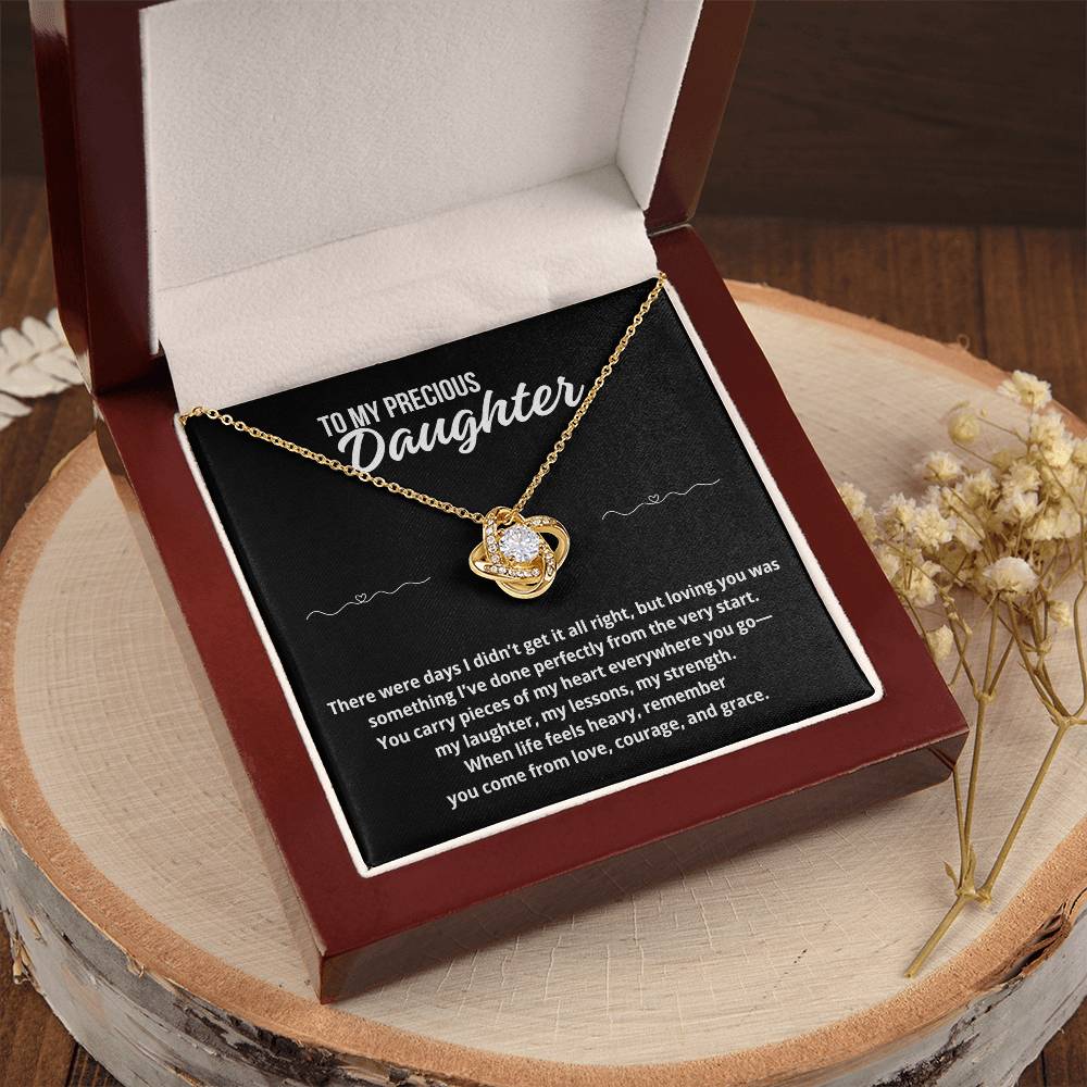 To My Daughter "There Were Days I Didn't Get it Right.." Love Knot Necklace