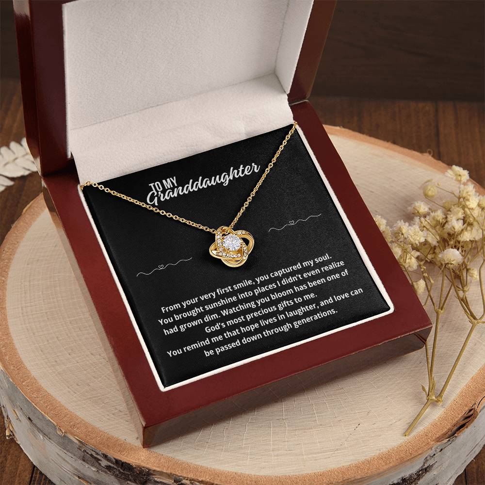 To My GrandDaughter "From Your Very First Smile.." Love Knot Necklace