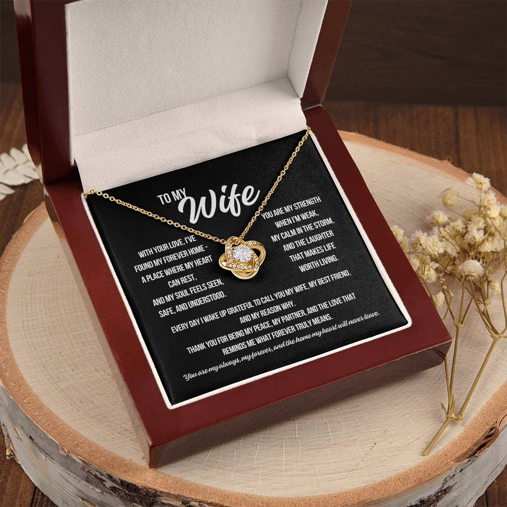 To My Wife "With Your Love.." Love Knot Necklace