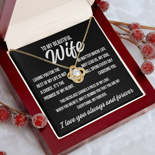 To My Wife "Loving You.. " Love Knot Necklace