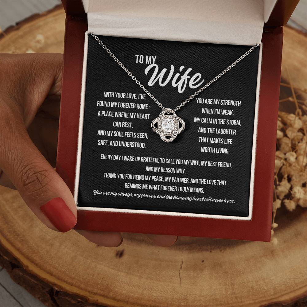 To My Wife "With Your Love.." Love Knot Necklace