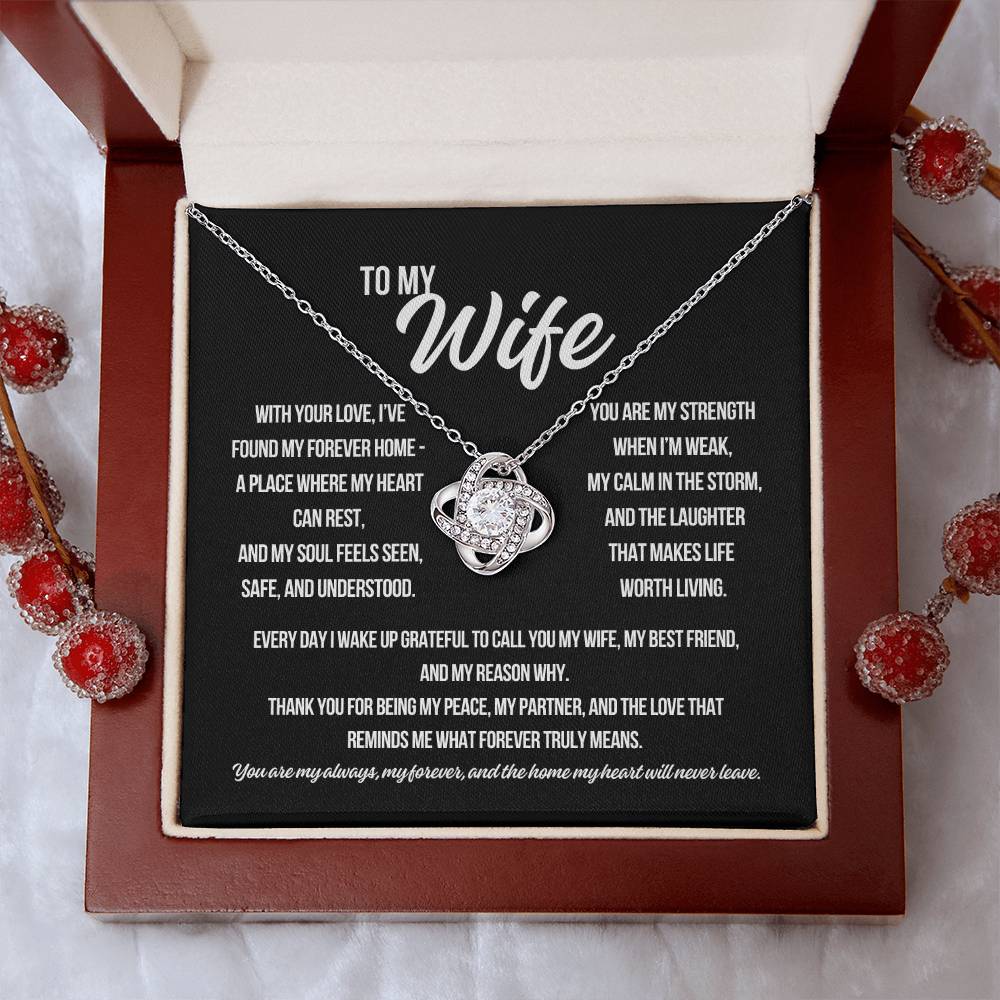 To My Wife "With Your Love.." Love Knot Necklace