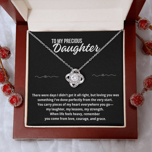 To My Daughter "There Were Days I Didn't Get it Right.." Love Knot Necklace