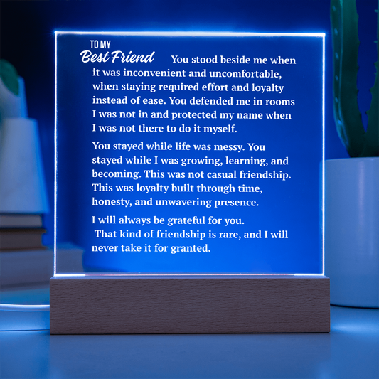 Square Acrylic Plaque | Best Friend Loyalty Keepsake