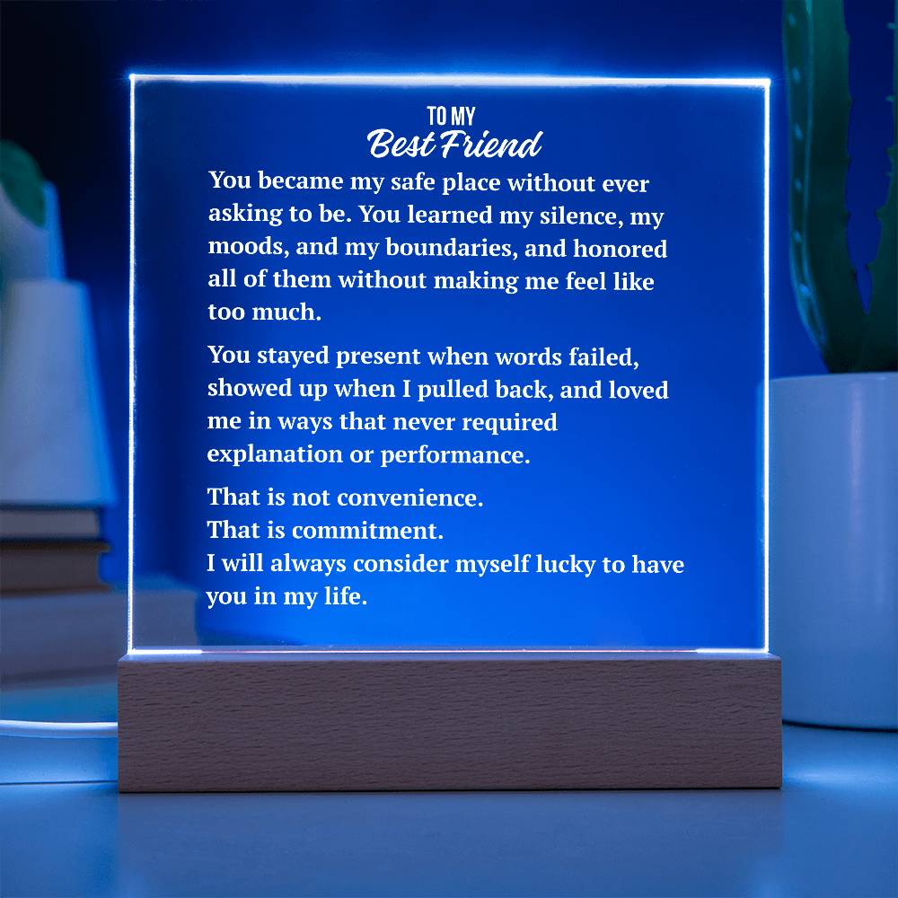 Square Acrylic Plaque | Best Friend Chosen Family Gift