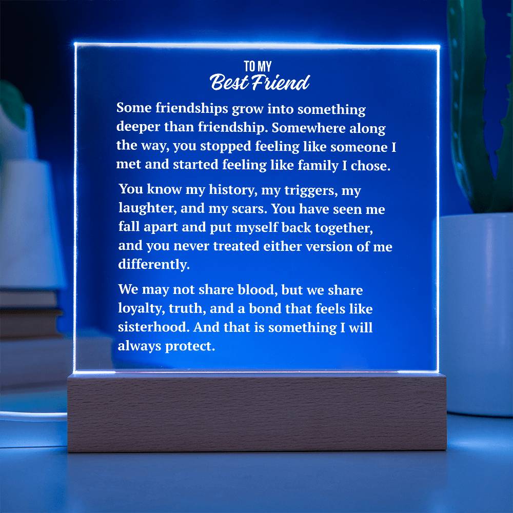 Square Acrylic Plaque | Best Friend Sisterhood Keepsake