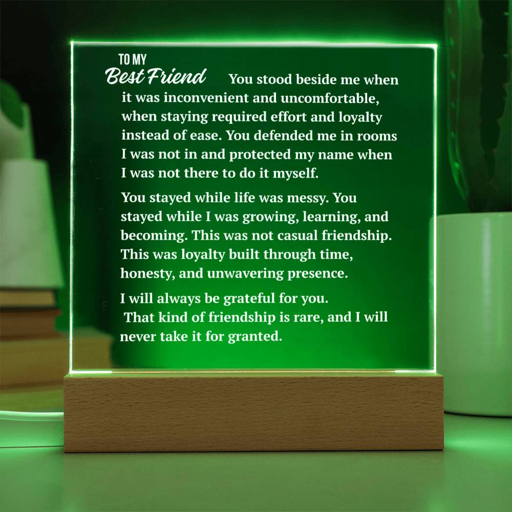 Square Acrylic Plaque | Best Friend Loyalty Keepsake