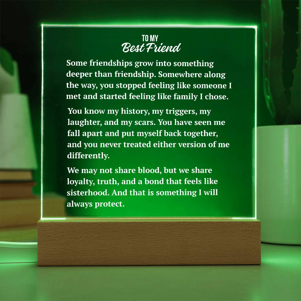 Square Acrylic Plaque | Best Friend Sisterhood Keepsake