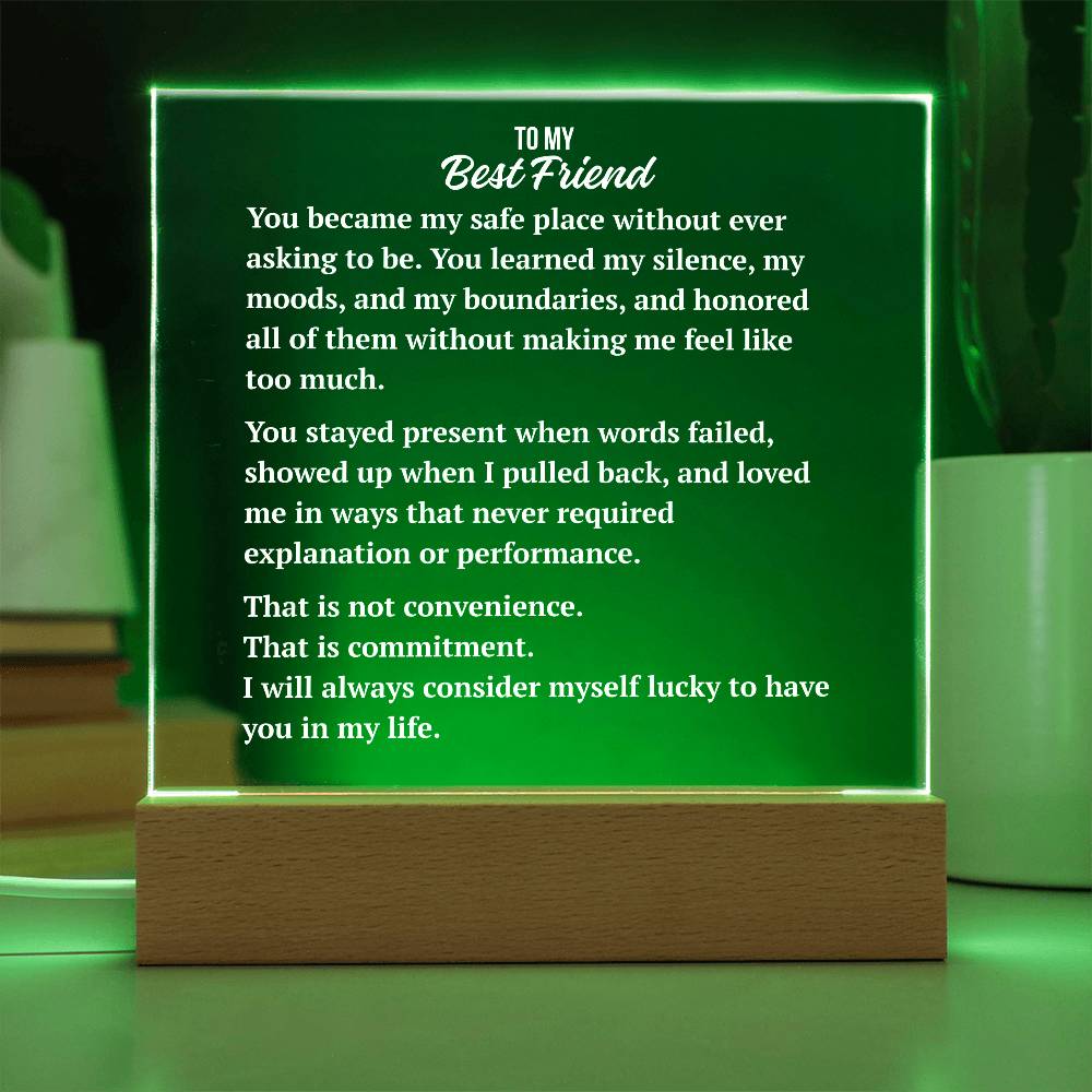 Square Acrylic Plaque | Best Friend Chosen Family Gift