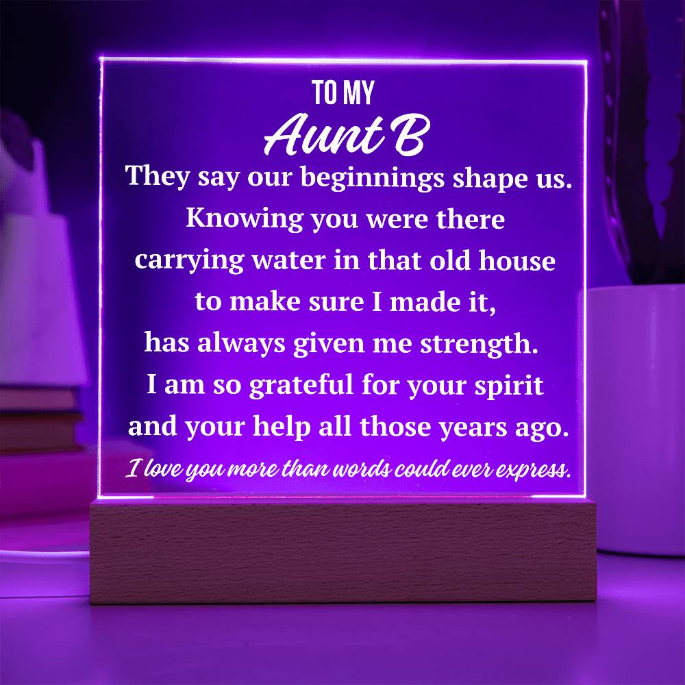 To My Aunt – Personalized Acrylic Plaque Gift