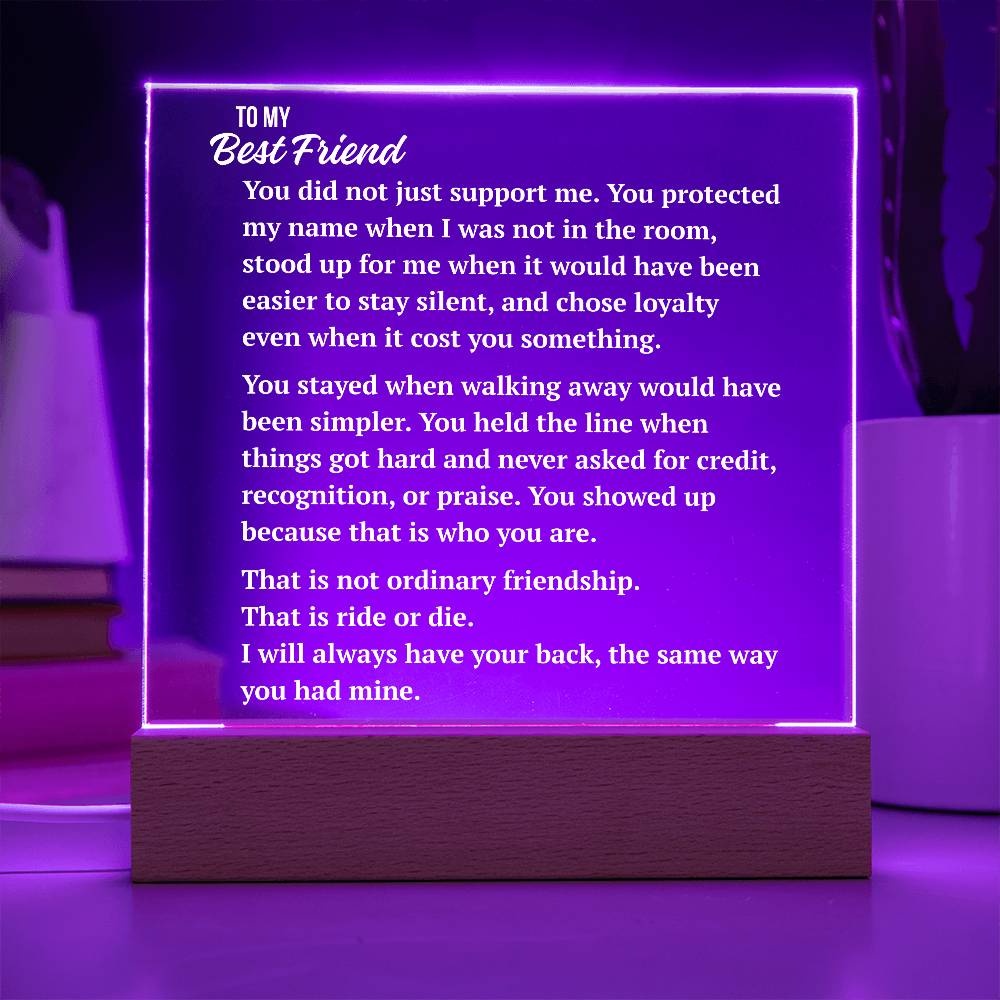 Square Acrylic Plaque | Best Friend Ride or Die Gift