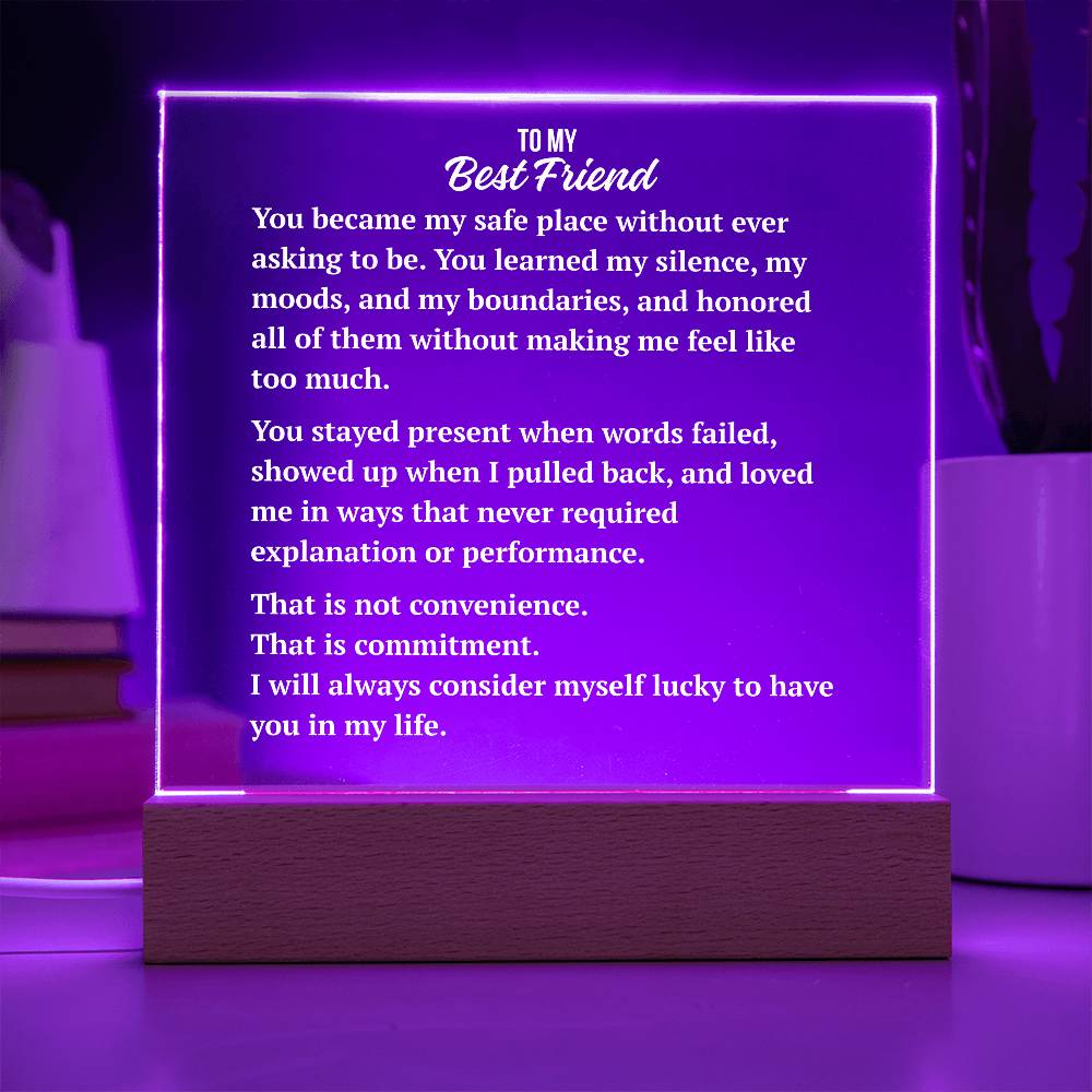 Square Acrylic Plaque | Best Friend Chosen Family Gift