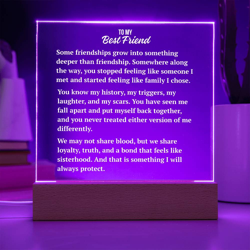 Square Acrylic Plaque | Best Friend Sisterhood Keepsake