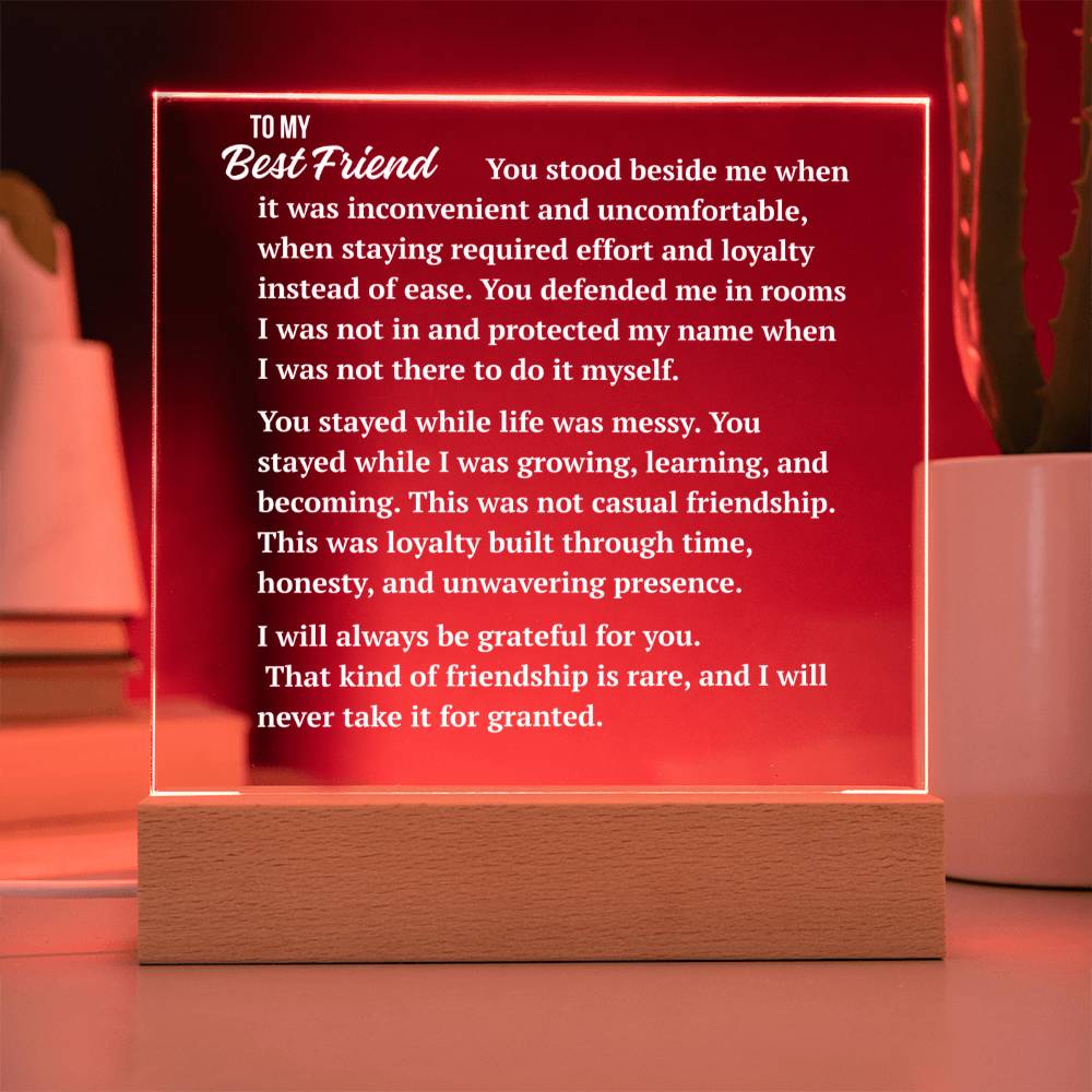 Square Acrylic Plaque | Best Friend Loyalty Keepsake
