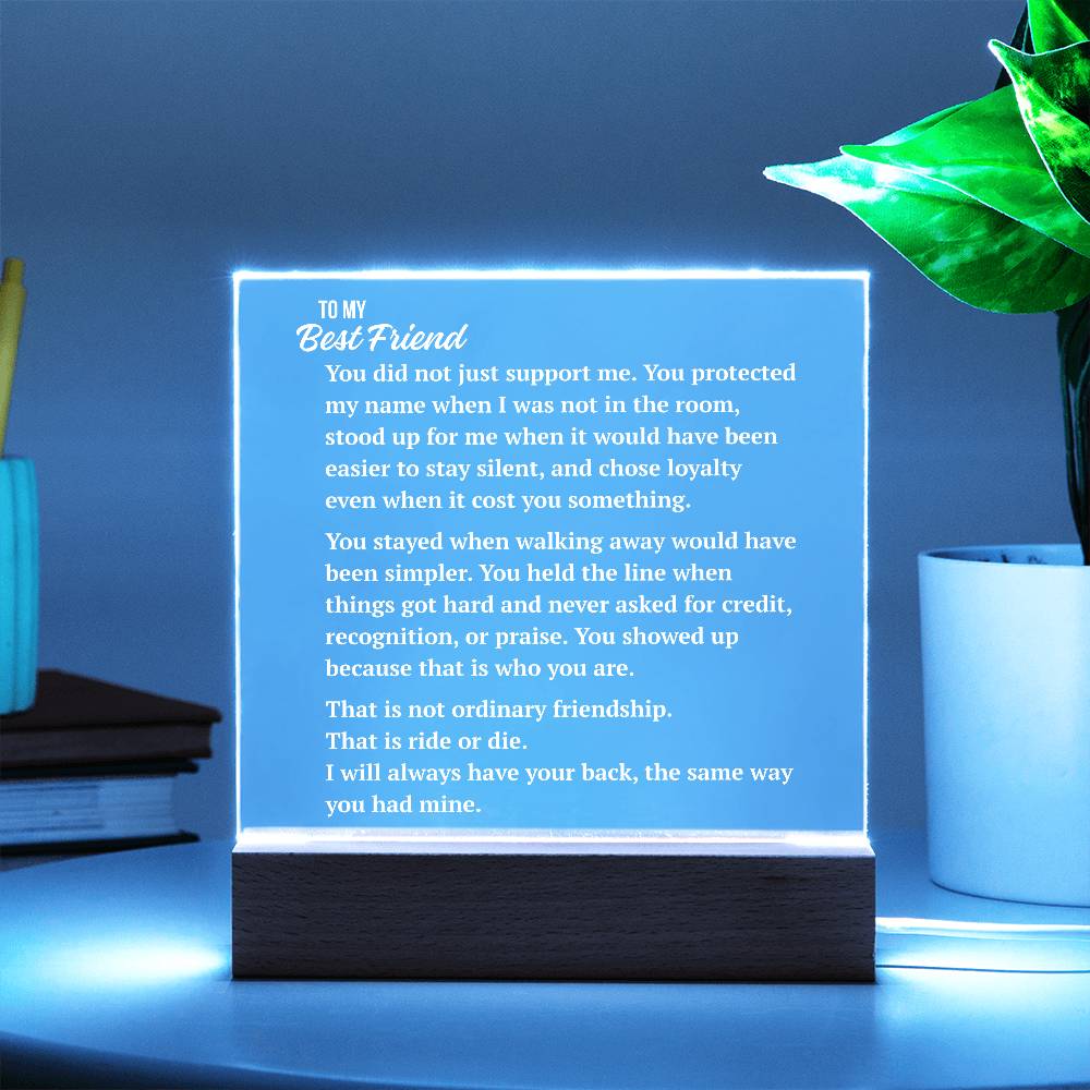 Square Acrylic Plaque | Best Friend Ride or Die Gift