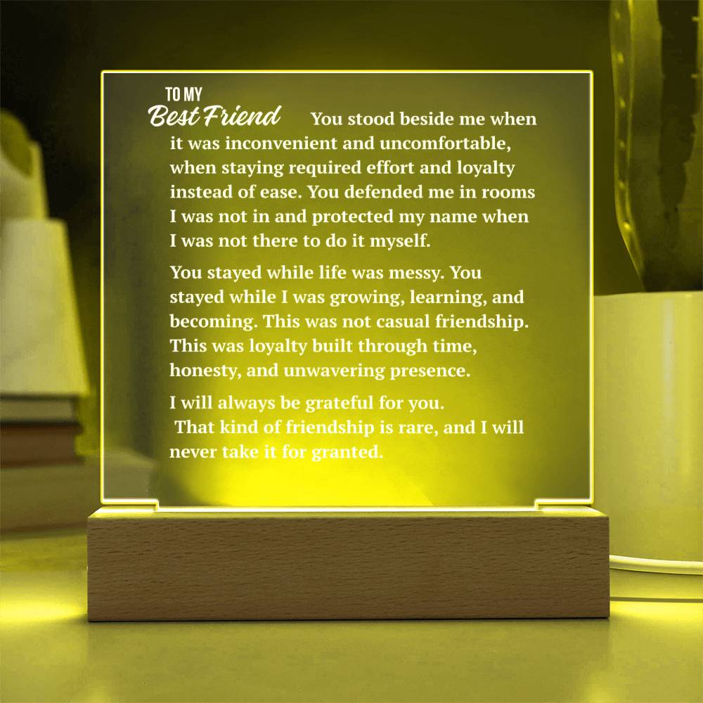 Square Acrylic Plaque | Best Friend Loyalty Keepsake