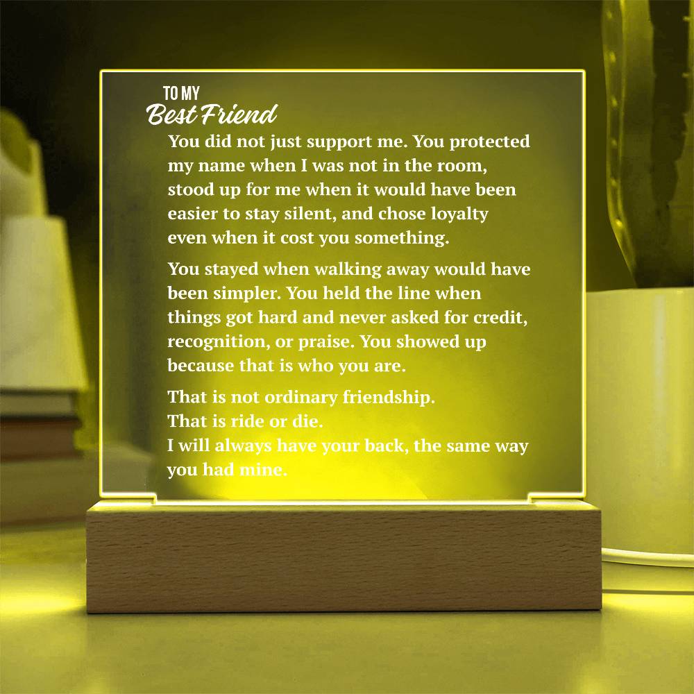 Square Acrylic Plaque | Best Friend Ride or Die Gift