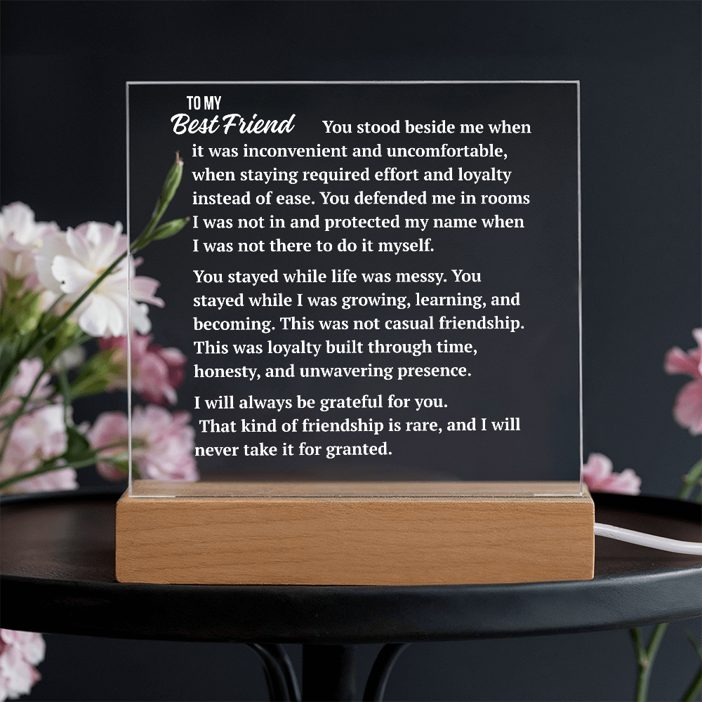 Square Acrylic Plaque | Best Friend Loyalty Keepsake