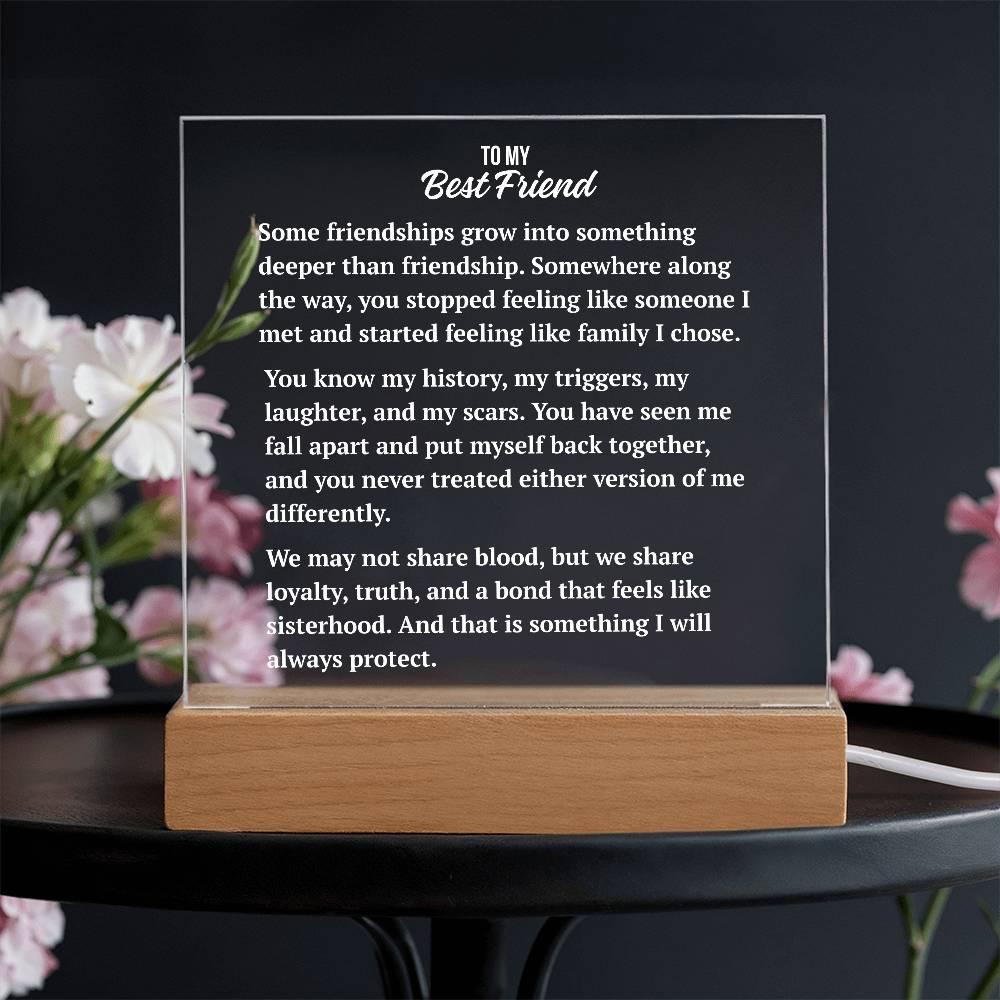Square Acrylic Plaque | Best Friend Sisterhood Keepsake