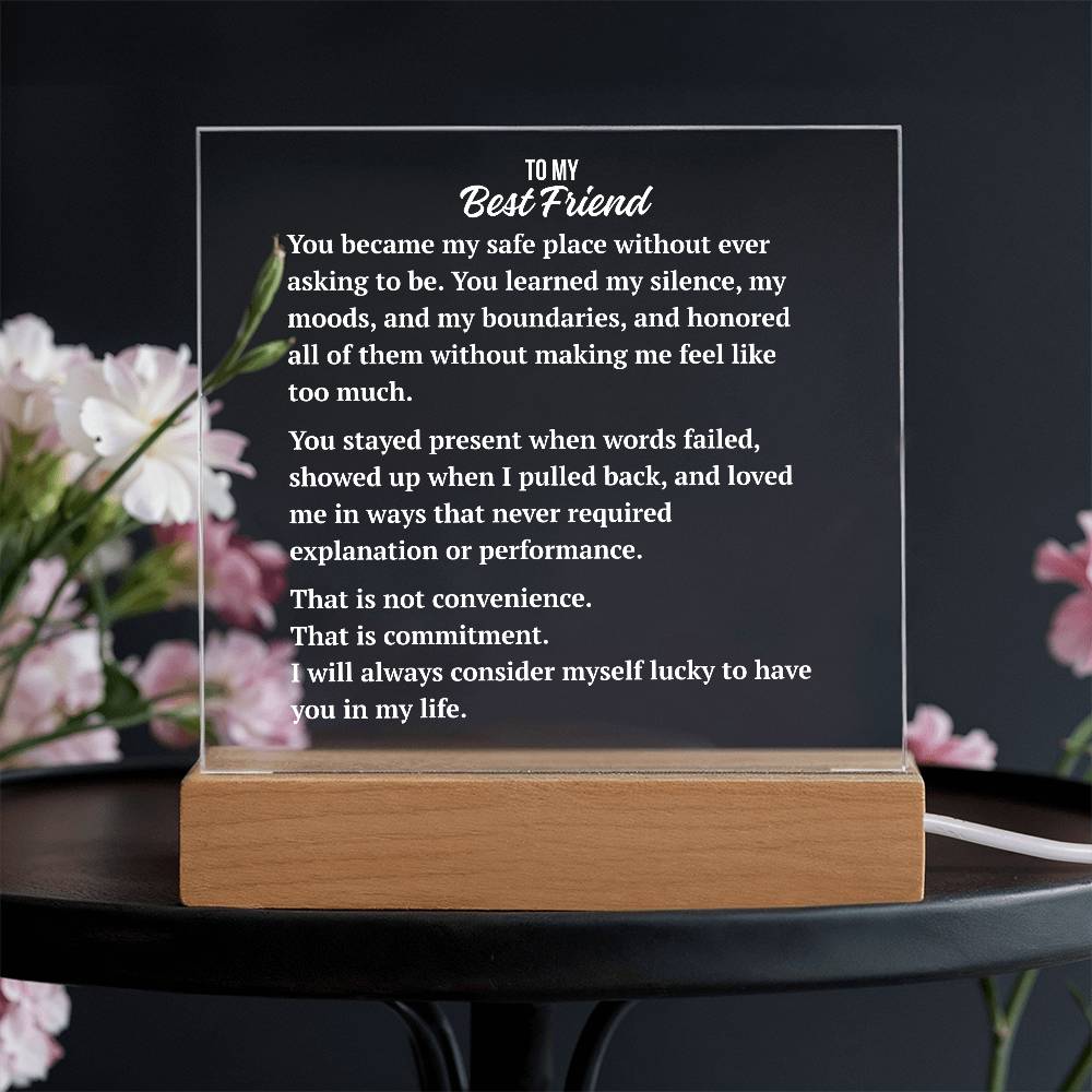 Square Acrylic Plaque | Best Friend Chosen Family Gift