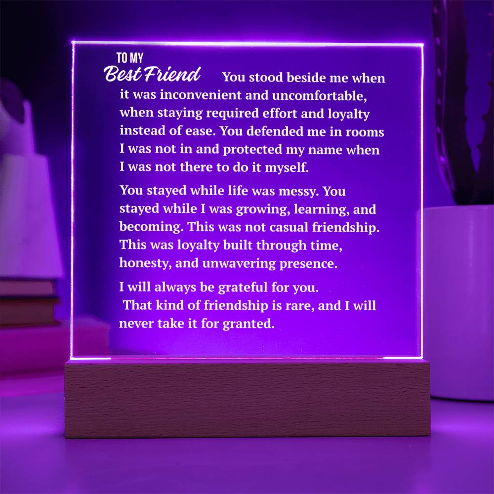 Square Acrylic Plaque | Best Friend Loyalty Keepsake