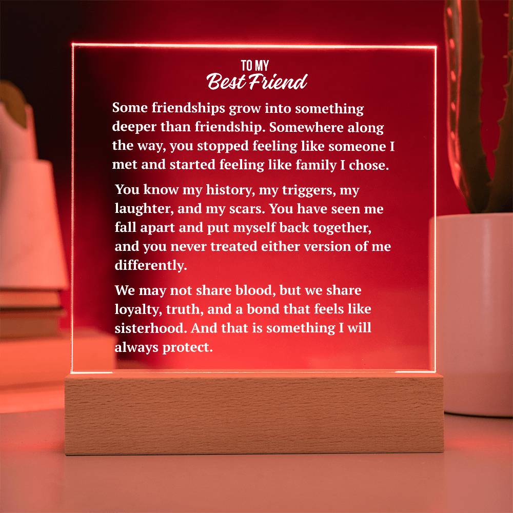 Square Acrylic Plaque | Best Friend Sisterhood Keepsake