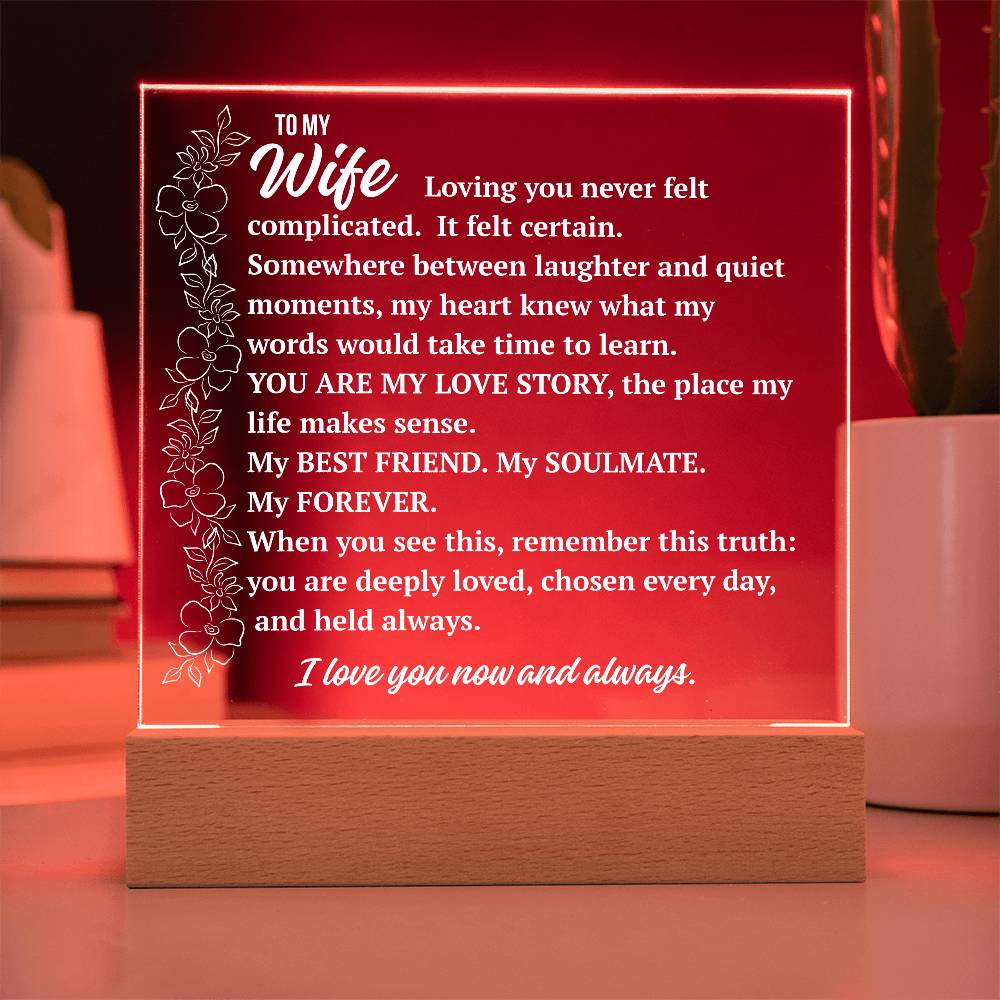 To My Wife Acrylic Plaque | My Love Story