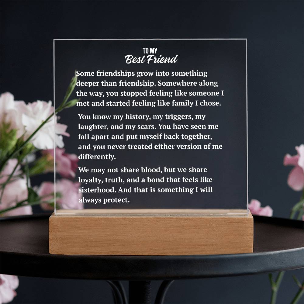 Square Acrylic Plaque | Best Friend Sisterhood Keepsake