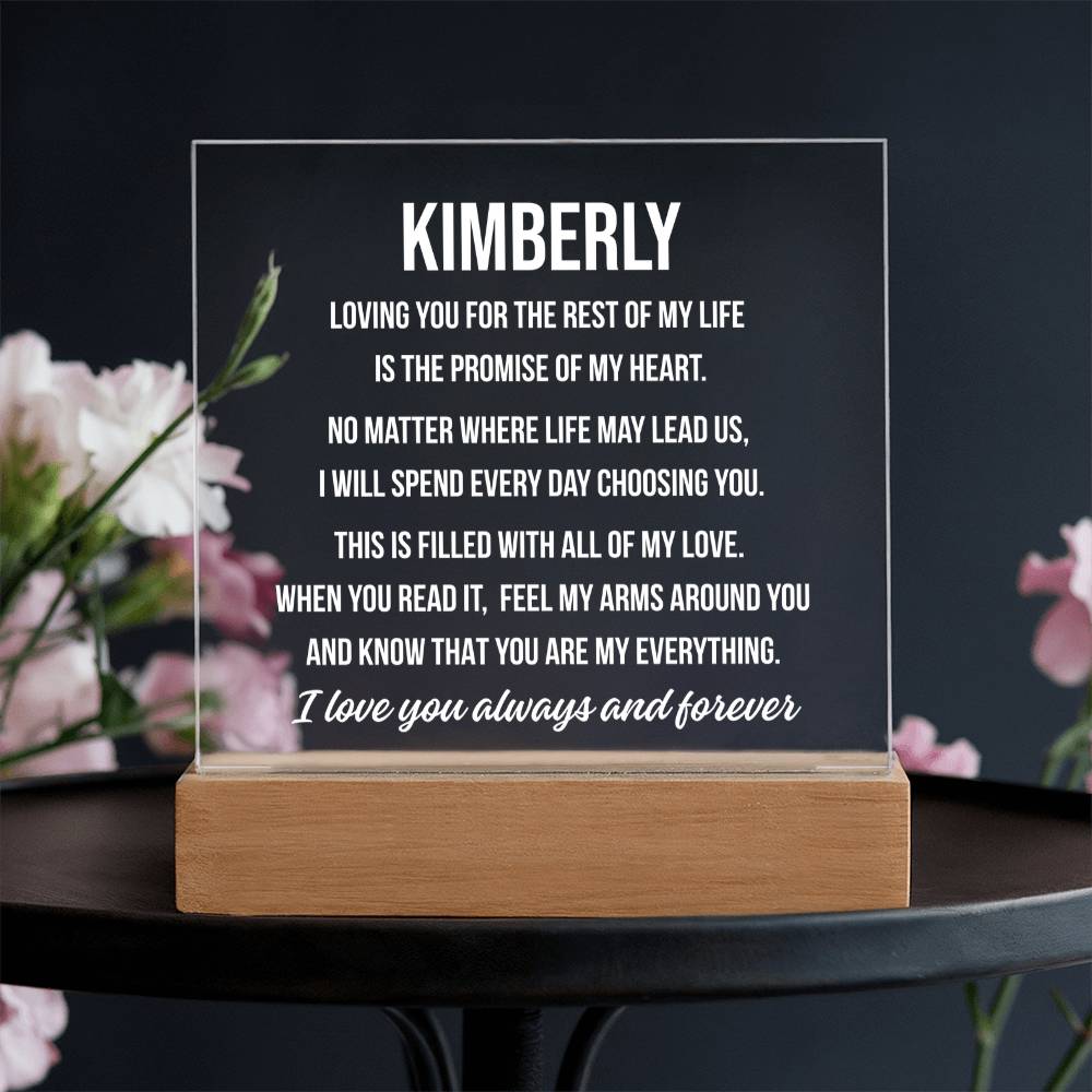 "Loving You..." Personalized Name Lighted Acrylic Plaque